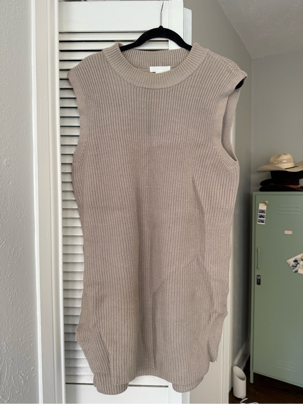 H&M Sleeveless Ribbed Midi Dress - Taupe